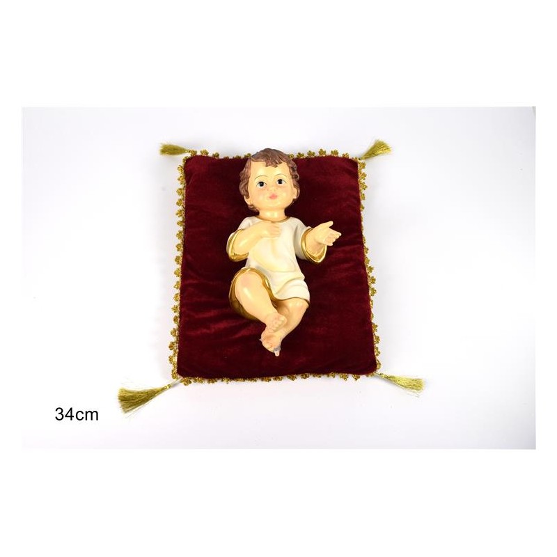 GESU' BAMBINO CON CUSCINO 28 CM