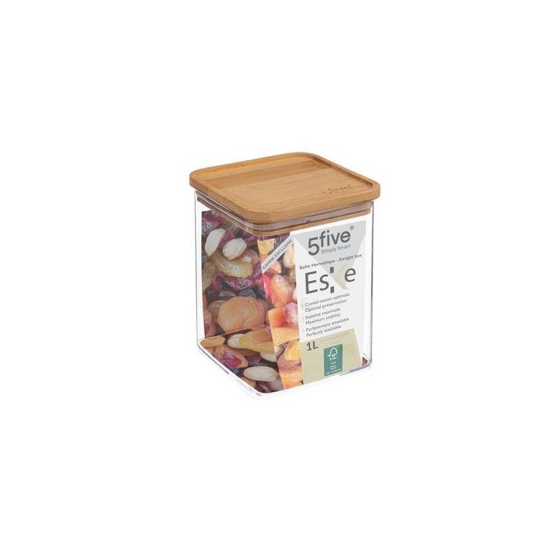 Contenitore 181878 Quadrato 0,5lt Tappo Bamboo