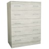 KIT CASSETTIERA 5 CASSETTI 80X45X111 CM BIANCO VEN.K083