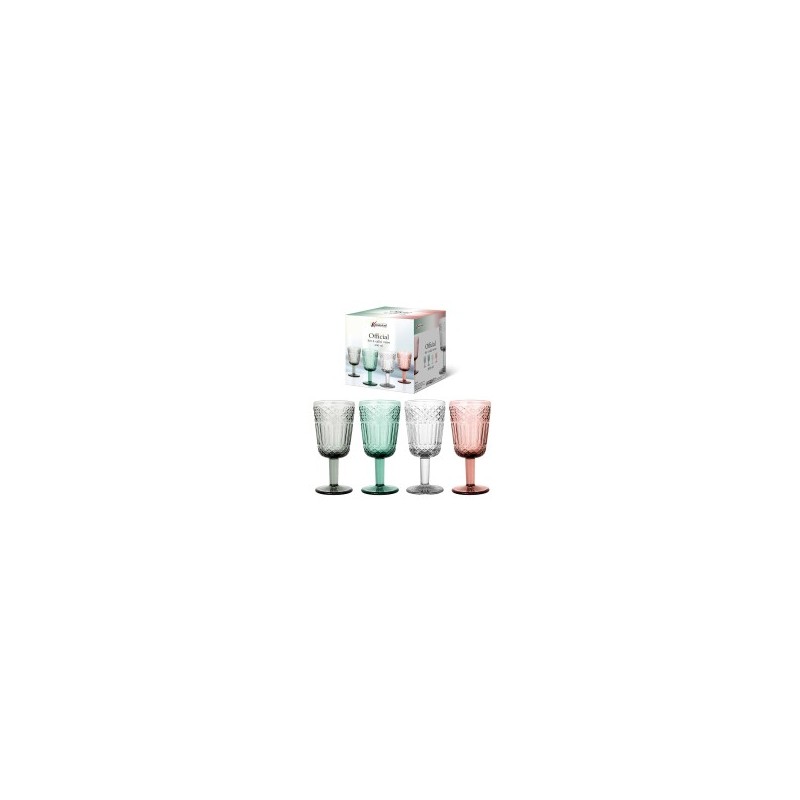 OFFICIAL SET 4 CALICI VETRO VINO 300ML