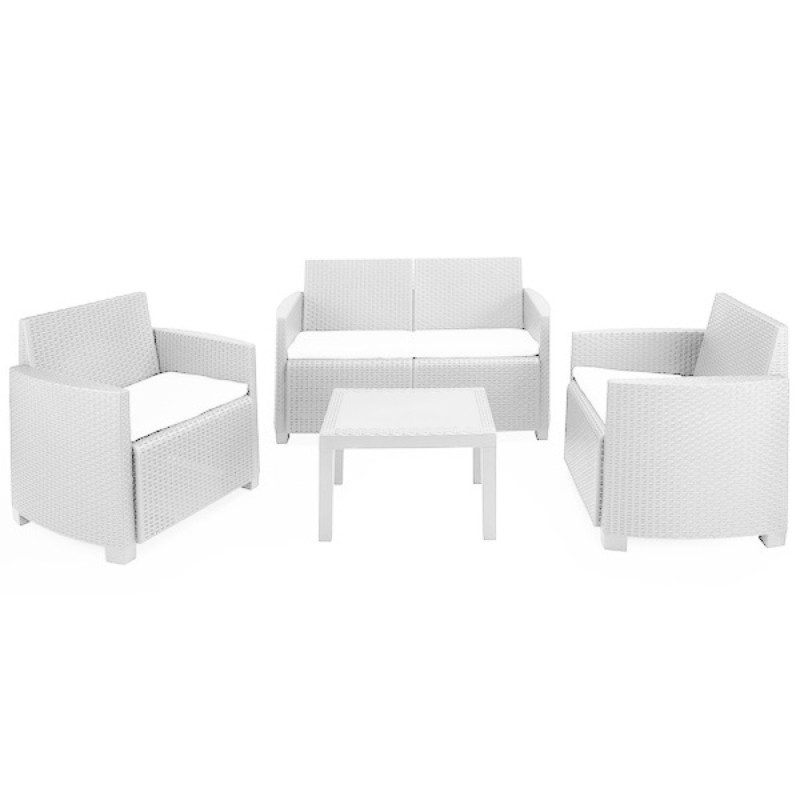 ARENA SET SALOTTINO 4 PZ BIANCO C/CUSCINI