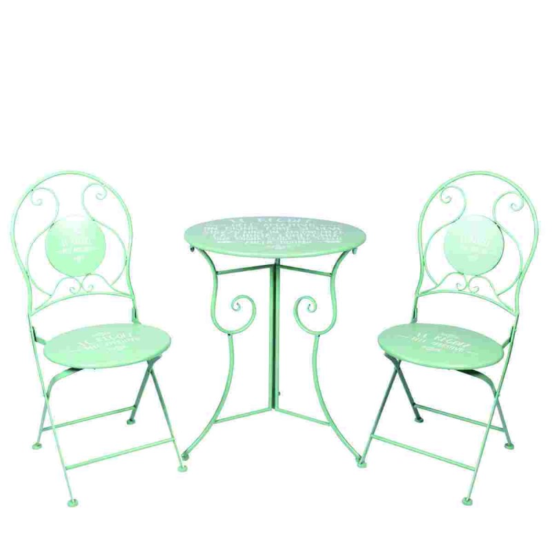 SET TAVOLO+2 SEDIE VERDE APERITIVOA+B