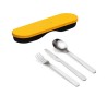 POSATE DA VIAGGIO CON CUSTODIA STORE & GO GUZZINI YELLOW