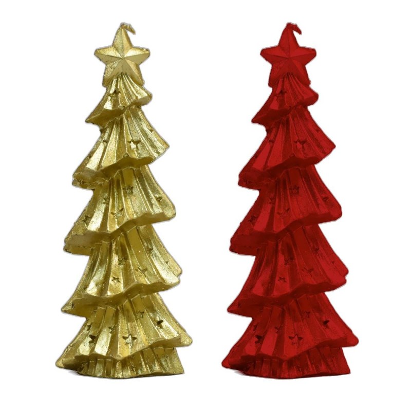 CANDELA ALBERO CM.20H ORO/ROSSO ASS